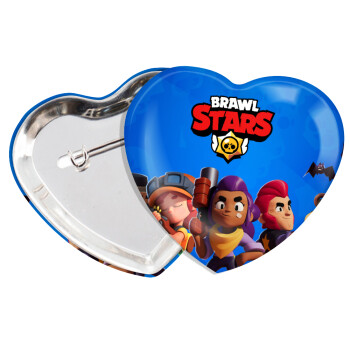 Brawl Stars Blue, Κονκάρδα παραμάνα καρδιά (57x52mm)