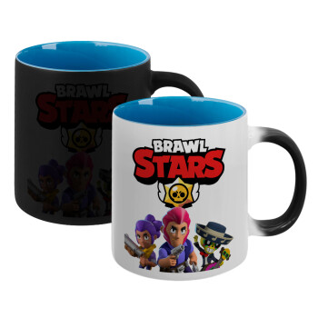 Brawl Stars Blue, Κούπα Μαγική εσωτερικό μπλε, κεραμική 330ml που αλλάζει χρώμα με το ζεστό ρόφημα