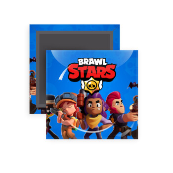 Brawl Stars Blue, Μαγνητάκι ψυγείου τετράγωνο διάστασης 5x5cm