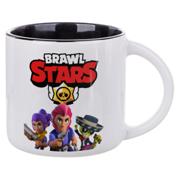 Brawl Stars Blue, Κούπα κεραμική 400ml Λευκή/Μαύρη