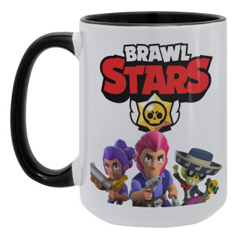 Brawl Stars Blue, Κούπα Mega 15oz, κεραμική Μαύρη, 450ml