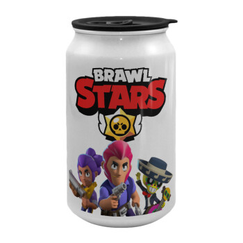 Brawl Stars Blue, Κούπα ταξιδιού μεταλλική με καπάκι (tin-can) 500ml