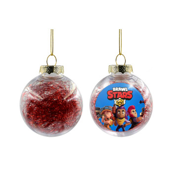 Brawl Stars Blue, Transparent Christmas tree ball ornament with red filling 8cm