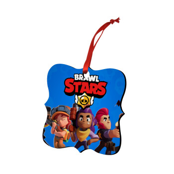 Brawl Stars Blue, Christmas ornament polygon wooden 7.5cm