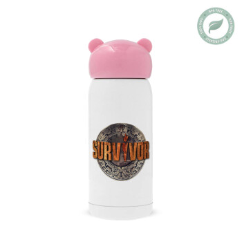 Survivor, Pink stainless steel thermal flask, 320ml