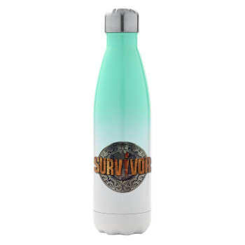 Survivor, Metal mug thermos Green/White (Stainless steel), double wall, 500ml