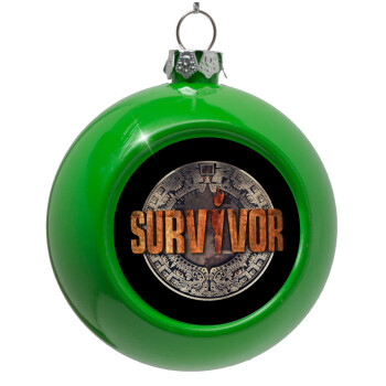 Survivor, Green Christmas tree ornament bauble 8cm