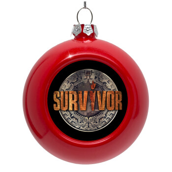 Survivor, Red Christmas tree ornament bauble 8cm