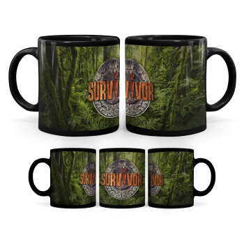 Survivor, Mug black, ceramic, 330ml