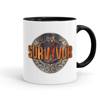 Survivor, Mug colored black, ceramic, 330ml
