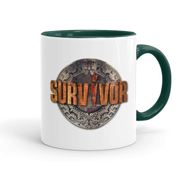 Survivor, Mug colored green, ceramic, 330ml