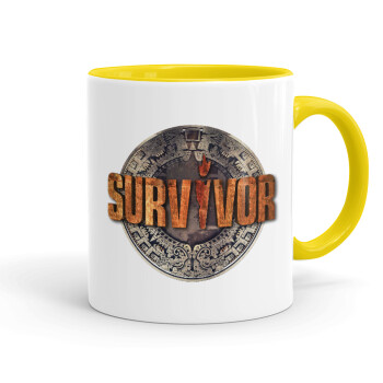 Survivor, Mug colored yellow, ceramic, 330ml