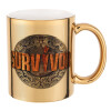 Mug ceramic, gold mirror, 330ml