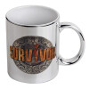 Mug ceramic, silver mirror, 330ml