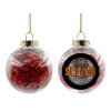 Transparent Christmas tree ball ornament with red filling 8cm