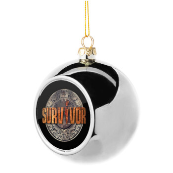 Survivor, Silver 8cm Christmas tree ball ornament