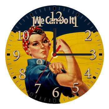 Rosie we can do it!, Ρολόι τοίχου ξύλινο plywood (20cm)