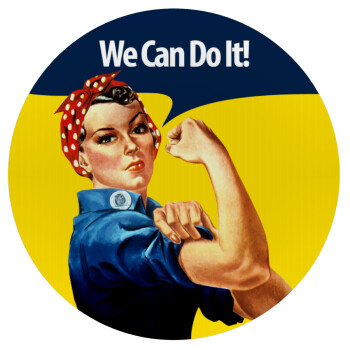 Rosie we can do it!, Mousepad Round 20cm