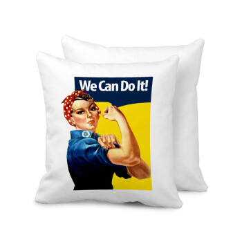 Rosie we can do it!, Μαξιλάρι καναπέ 40x40cm περιέχεται το  γέμισμα