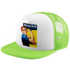 Child's Soft Trucker Hat with Green/White Mesh (POLYESTER, CHILDREN'S, ONE SIZE)