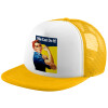 Adult Soft Trucker Hat with Yellow/White Mesh (POLYESTER, ADULT, UNISEX, ONE SIZE)