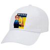 Adult Baseball Cap White 5-panel (POLYESTER, ADULT, UNISEX, ONE SIZE)