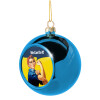 Blue Christmas tree ball ornament 8cm