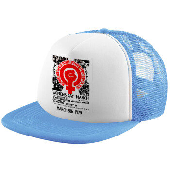 Women's day 1975 poster, Child's Soft Trucker Hat with Blue/White Mesh (POLYESTER, CHILD, ONE SIZE)