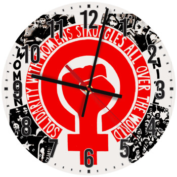 Women's day 1975 poster, Ρολόι τοίχου ξύλινο (30cm)