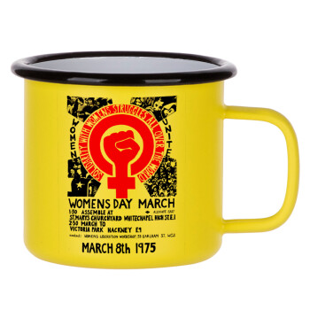 Women's day 1975 poster, Metallic enamel MATT Yellow cup 360ml