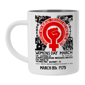 Women's day 1975 poster, Mug Stainless steel double wall 450ml