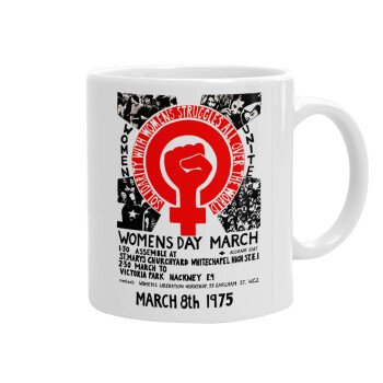 Women's day 1975 poster, Ceramic coffee mug, 330ml (1pcs)