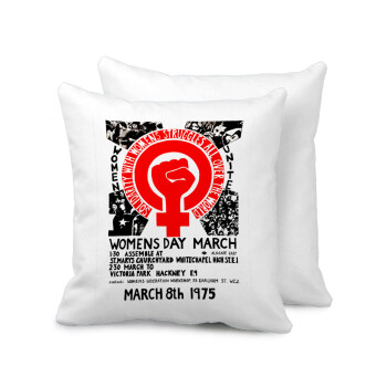 Women's day 1975 poster, Sofa cushion 40x40cm includes filling
