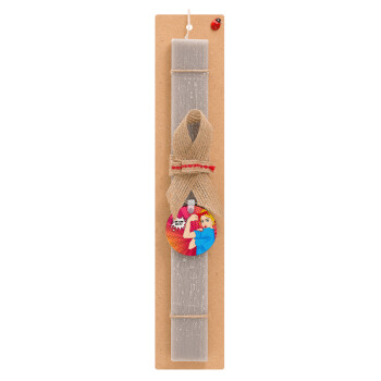 We can do it!, Easter Set, wooden keychain & scented Easter candle flat (30cm) (GRAY)