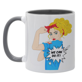 We can do it!, Mug colored grey, ceramic, 330ml