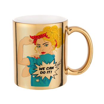 We can do it!, Mug ceramic, gold mirror, 330ml