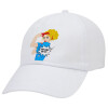 Adult Baseball Cap White 5-panel (POLYESTER, ADULT, UNISEX, ONE SIZE)