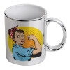 Mug ceramic, silver mirror, 330ml