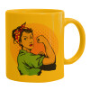 Ceramic coffee mug yellow, 330ml (1pcs)