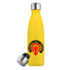 Yellow Stainless Steel Metallic Thermos, double-walled, 500ml