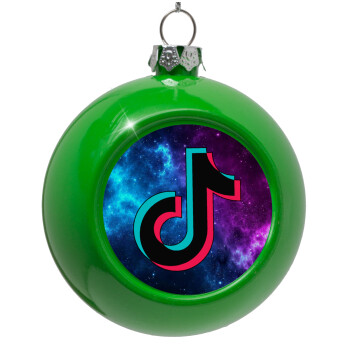 tiktok space galaxy, Green Christmas tree ornament bauble 8cm