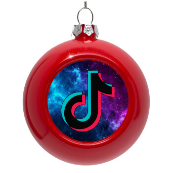 tiktok space galaxy, Red Christmas tree ornament bauble 8cm