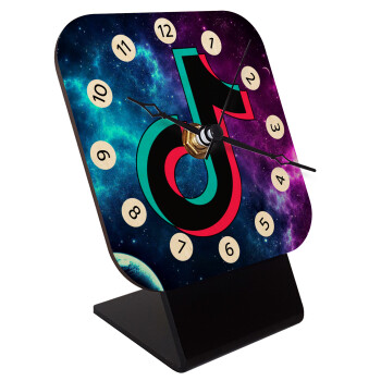 tiktok space galaxy, Quartz Table clock in natural wood (10cm)