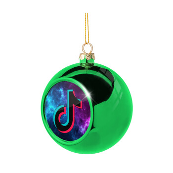 tiktok space galaxy, Green Christmas tree ornament ball 8cm