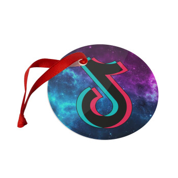 tiktok space galaxy, Χριστουγεννιάτικο στολίδι γυάλινο 9cm