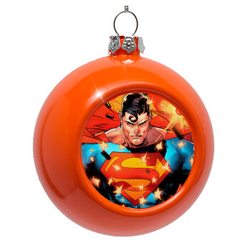 Superman angry, Orange Christmas tree ornament bauble 8cm