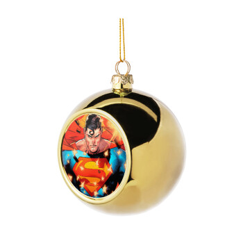 Superman angry, Golden Christmas tree ball ornament 8cm