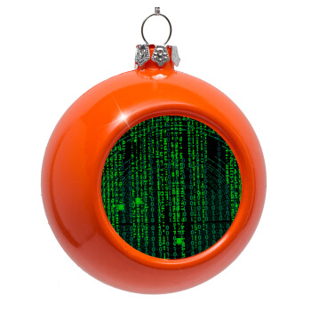 Matrix, Orange Christmas tree ornament bauble 8cm