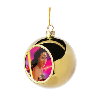 Wonder woman Gadot, Golden Christmas tree ball ornament 8cm