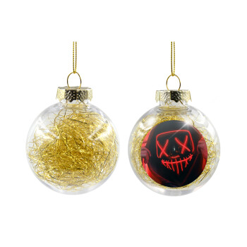 DJ Marshmello , Transparent Christmas tree ball ornament with gold filling 8cm